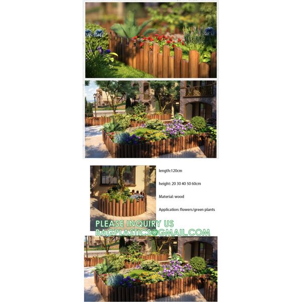 Landscaping Outdoor Plastic Mock Wooden Fence Garden Backyard Border Edging Decorative Garden Fences Fencing
