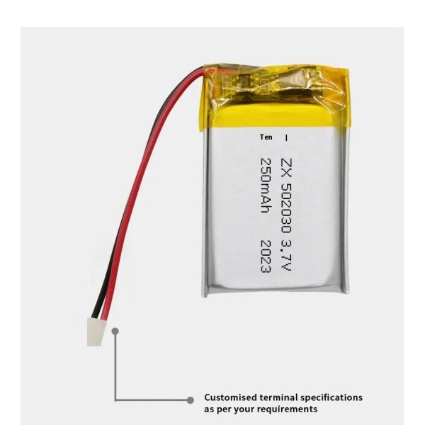 502030 Pouch Lithium Ion Battery 3.7 V 250mAh Lipo Battery With JST PH Connector