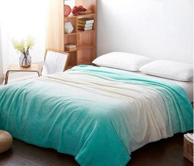 Gradient Color Flannel Sheet Blanket , Flannel Fleece Blanket Easy Care For Bedding