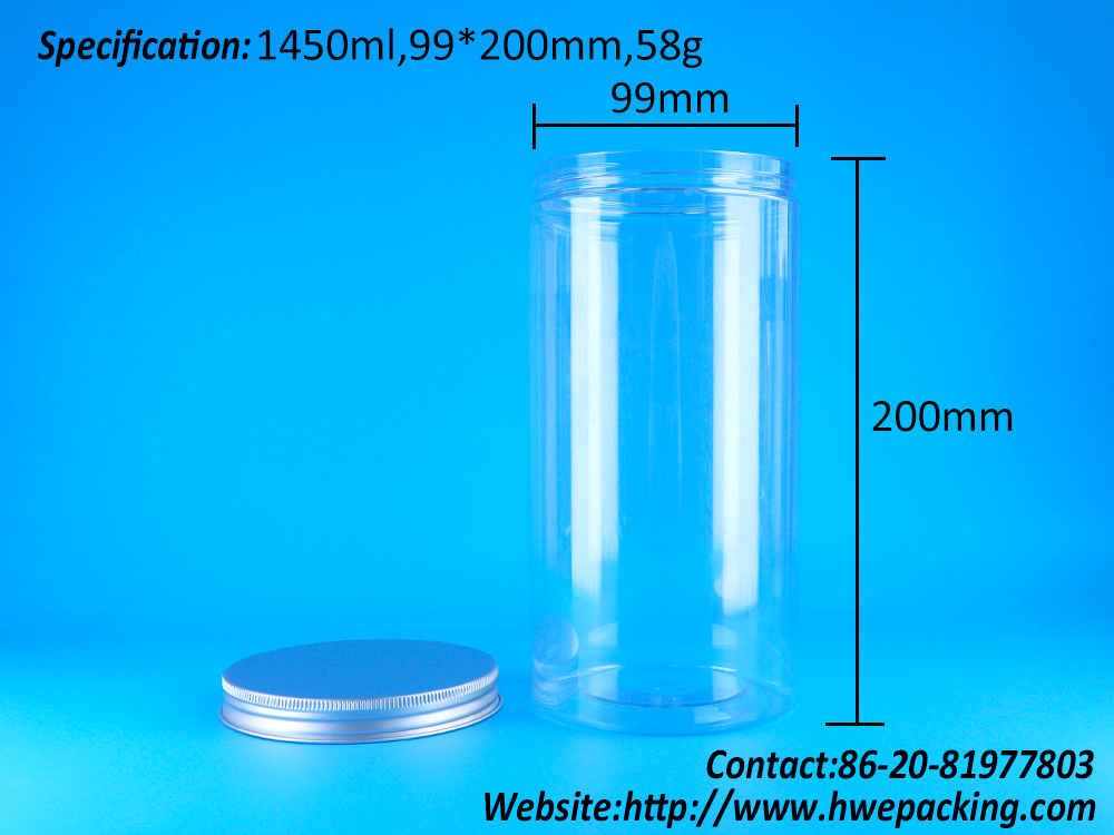 Screw Lids Wide Mouth Clear Airtight Tall Round Plastic Dry Food Bear Biscuit Jars