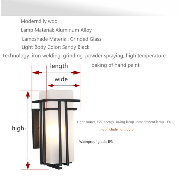 European Outdoor Wall Lamp Waterproof Outdoor exterior wall light black(WH-HR-92)