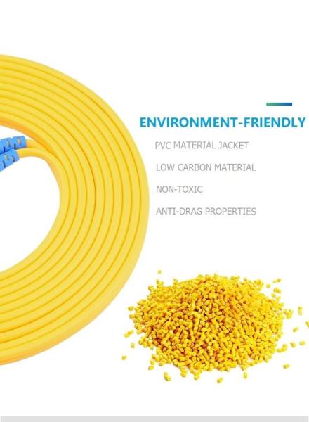 Yellow Fc Sc Fiber Optic Patch Cord Single Mode Customized Cable Diameter