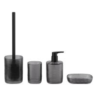 Acessórios de banheiro de vidro de fumo conjuntos de forma quadrada louco distribuidor de sabão de mão de listras de luxo acessórios de banho conjunto
