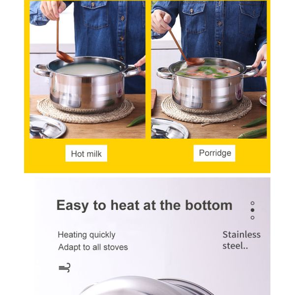 5-Piece Stainless Steel Cookingware Pot Set Sustainable Cookware for Your Kitchen