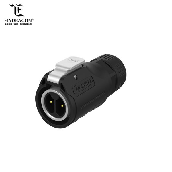 Bulkhead IP68 waterproof 12v dc panel mount plug socket power connector manufacturer 2 pin electric plug