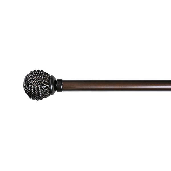 Coffee Classic Light Luxury Curtain Plain Rod 0.5MM With Aluminum Finial