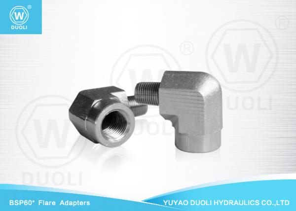 Hydraulic BSPT Male To BSP Female Thread Flare Fitting Adapter 90 Degree Elbow