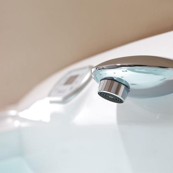 3C White Acrylic Whirlpool Bathtub M1810 Pure Sanitary Grade 1800×1000×680mm