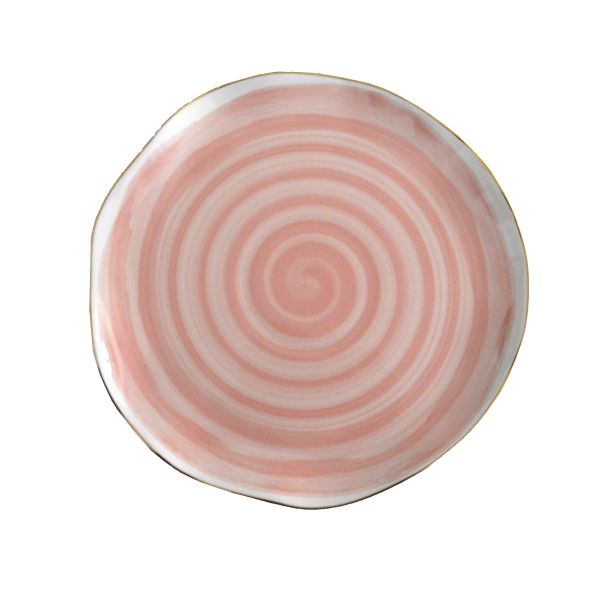Ceramic Fish Plate for Serving Fruit Salad Pasta Main Course Dishwasher and Microwave Safe Irregular Shape