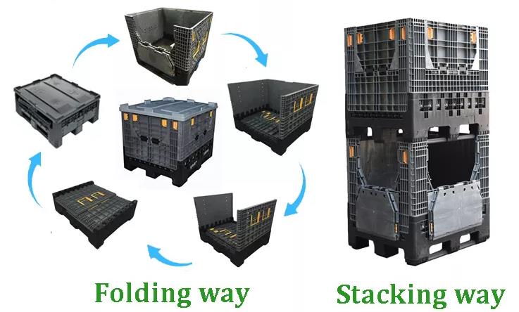 Евро HDPE склада коробка паллета промышленного большого складная пластиковая Stackable