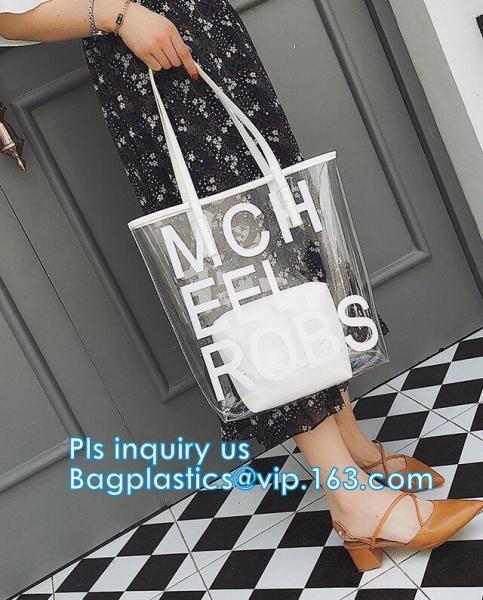 PVC bags clear lady cosmetic bag, transparent waterproof pvc cheap beach bags, Women's Casual Canvas Tote Bags Shoulder