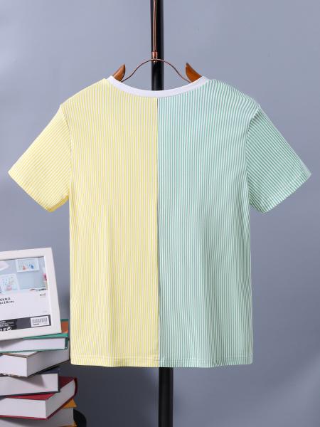 Children Custom T Shirts Stripe Design 8T-14T Machine Washable