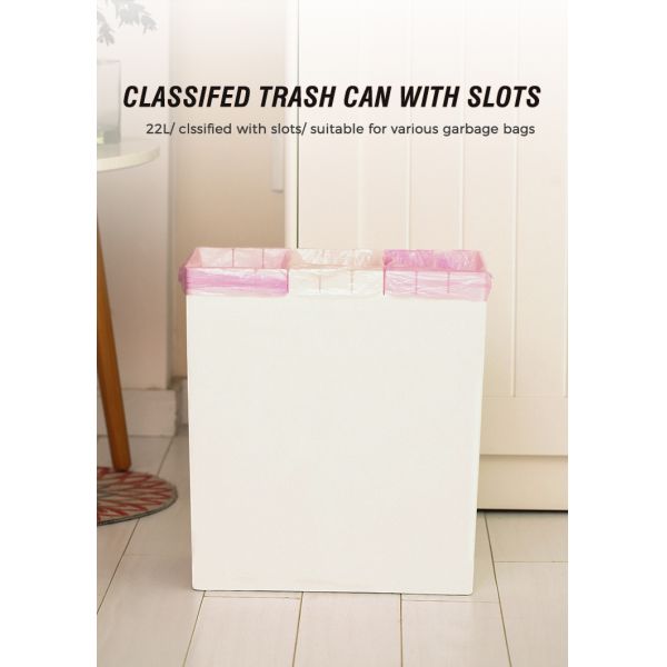 Structure Open Top Household Kitchen Dry and Wet Classified Plastic Trash Can With Lid