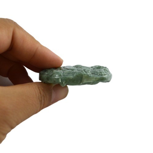 Jade Emerald Immortal Bodhisattva Dragon Pendant Necklace Ornaments Chinese Traditional Figurine with Regional Feature