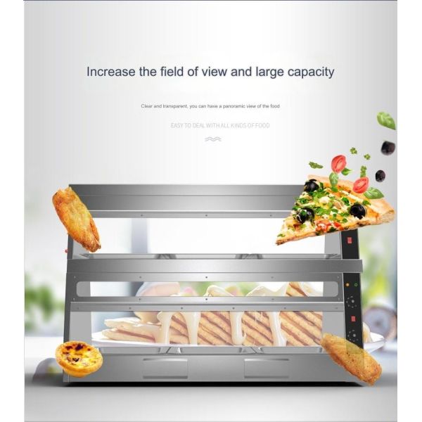 30 KG Stainless Steel Food Warmer Display Showcase with Automatic Constant Temperature