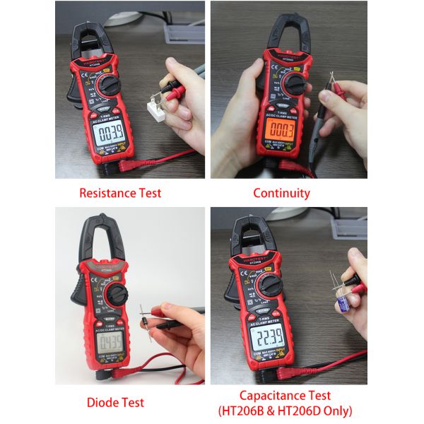 100mF HT206D 6000 считает вольтамперомметр струбцины цифров