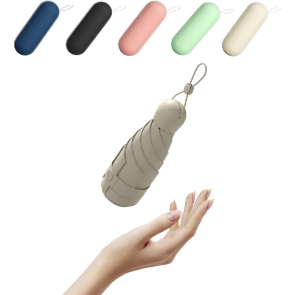 Sun Protection Lightweight Small Pocket Umbrella with Protective Cover 90cm Open Diameter
