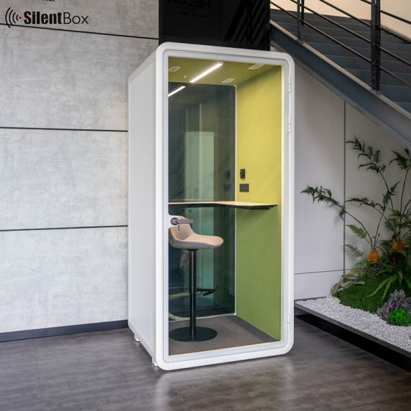 White Dismountable Office Telephone booth Multifunction room isolation noise Colorful booth with laminated glass magnet door