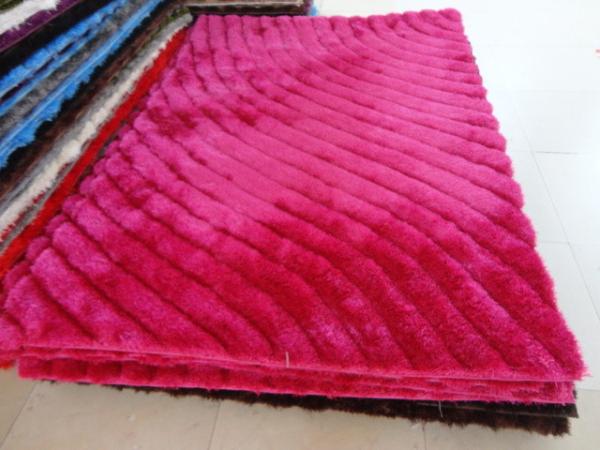 3D Polyester Silk Shaggy Carpet & Rug(3228) Wave Shaggy Gradient colors colorful beautiful for home decoration
