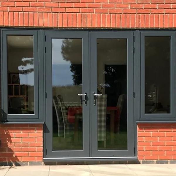 Soundproof High Security Aluminum Casement Doors With 70mm Window Frame Width