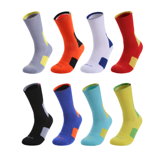 Male Custom Logo Athletic Running Socks Basketball Soccer Crew Socks Outdoor Sport Socks
