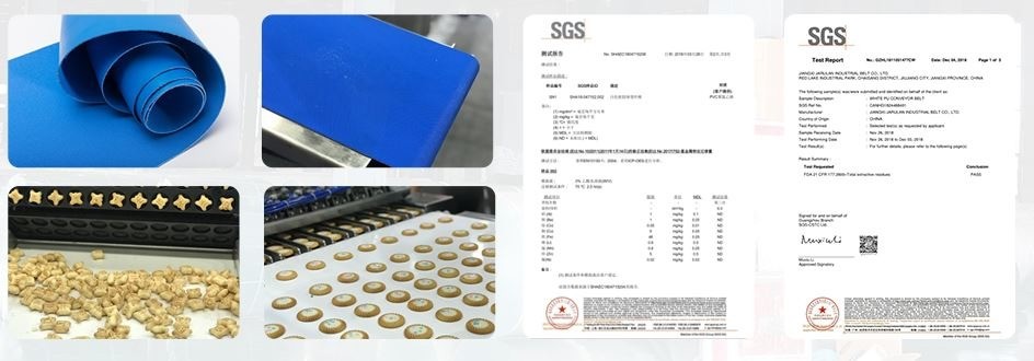 PU Conveyor Belt High Temperature Resistance -20 to +110 Degrees Celsius Designed for bakery