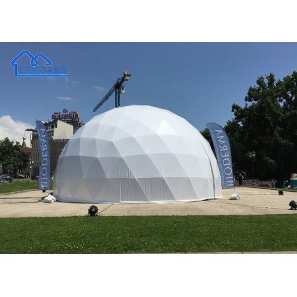 Custom Logo Design Outdoor Geodesic Camping Wind Wall Glamping Dome Tent #6204