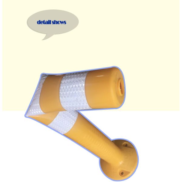 CE 1.1kgs Certificate Logo Post Yellow Reflective Traffic Bollard 100% PU Road Flexible Spring Warning Barrier Post