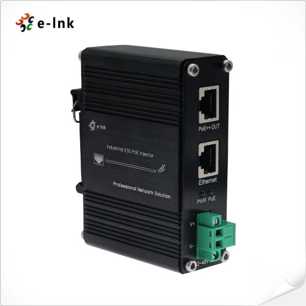 60W PoE inyector 2.5G 802.3at con salida de corriente continua de 48V Din Rail Adaptador Ethernet de energía industrial