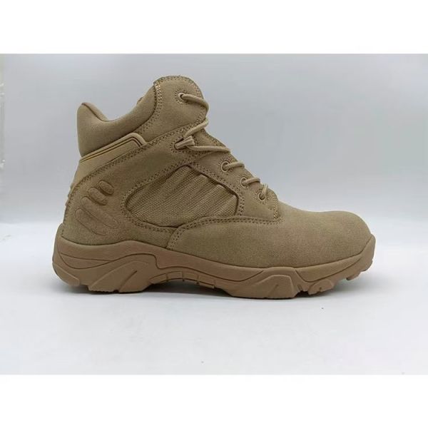 Mens Suede Work Boots Brown Lightweight Desert Hiking Boots Outdoor