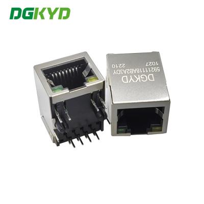 DGKYD59211118AB2A3DY1027 PA46 Casamento 8P10C 21,15mm RJ45 Jack modular com LED