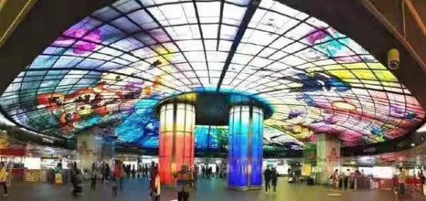 Window Vivid Color Ceramic  Frit 12mm Glass Wall Murals