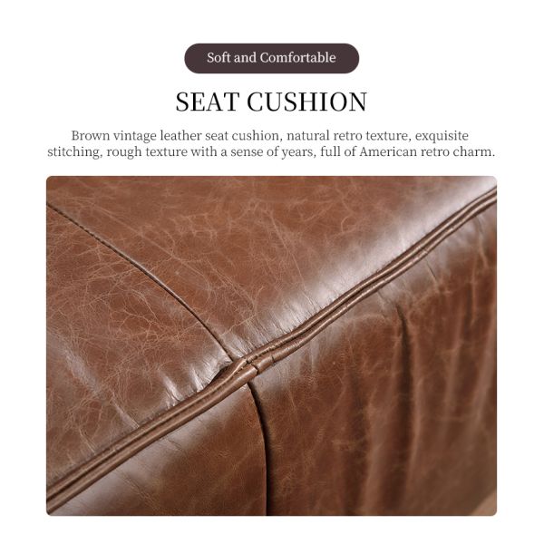 Nidea #8958 Designer Genuine Leather Vintage Industrial Retro Sofa Set  Lounge Personalization Pub Club Studio Furniture Ecksofa