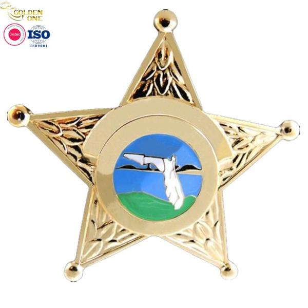 Hot Sale Custom Design Die Cast Copper Brass Plated Clothes Lapel Pins Shape Zinc Alloy Award Metal Star Badge
