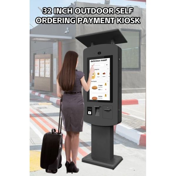 Waterproof High-Brightness 24/7 Operation Self Service Kiosk for Outdoor Payment and Ordering