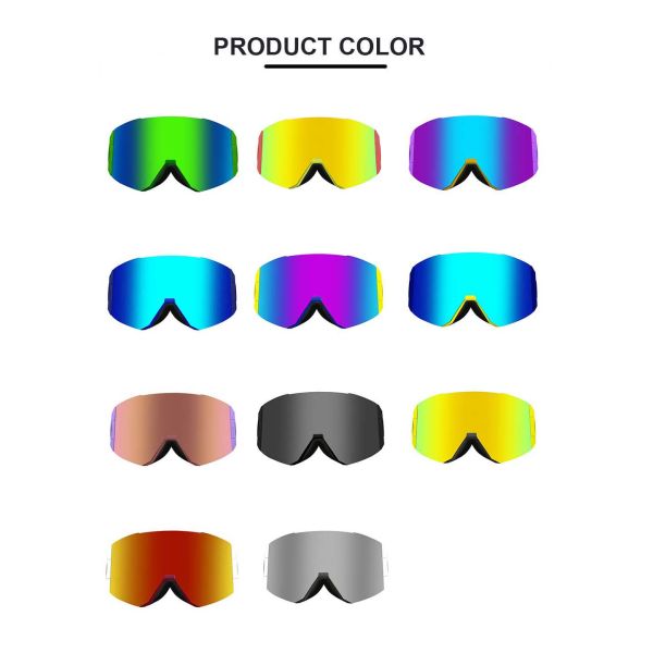 Polycarbonate Adult Magnet Lens Ski Goggles with CE EN174/ISO 9001 2008 Certificate
