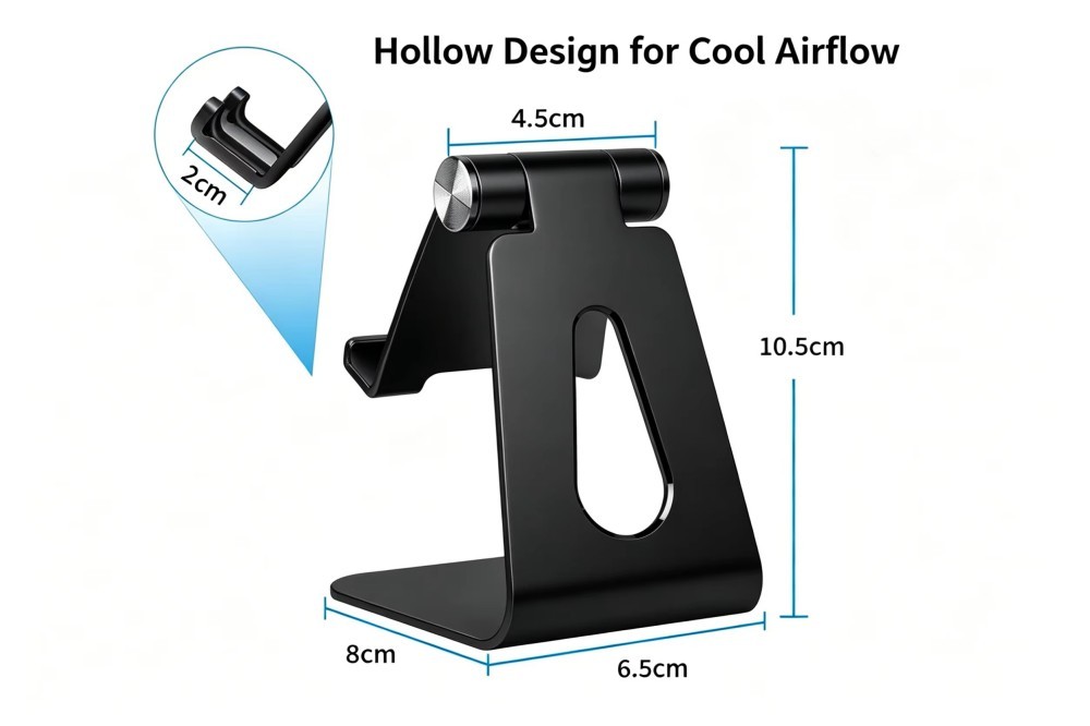 Foldable Adjustable Angle Anti Slip Phone Holder Stand For Dashboard And Desk