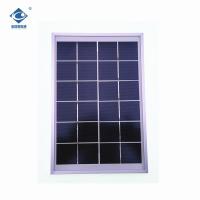le verre de 6V 6W a stratifié cristalline d'efficacité de puissance élevée du panneau solaire ZW-6W-6V le poly solaire