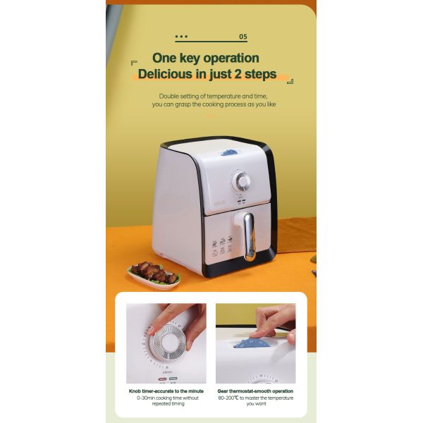 5L Large Capacity Air Fryer Electric Non Stick Coating 5.3qt