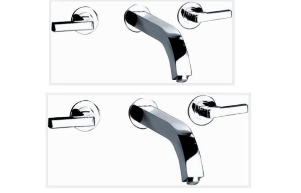 Two Handle Chrome Wall Mount Bathroom Sink Faucet Brass Basin Tap for Cloakroom