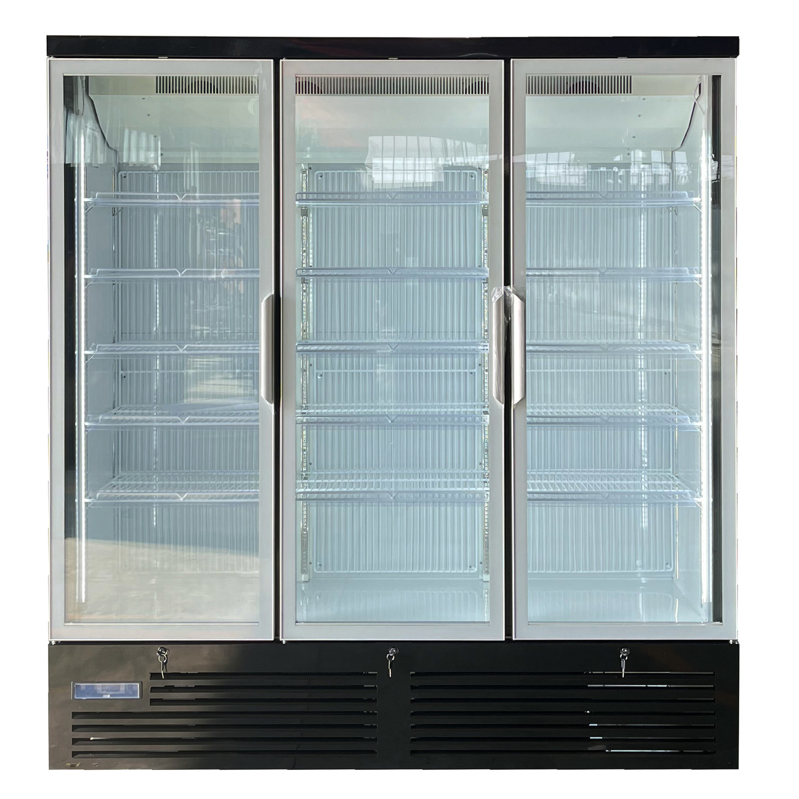 Upright Multideck Glass Door Refrigerator Commercial Display Fridge and Freezer with LED light