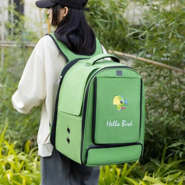 Lightweight Bird Parrot Pet Carrier Bag Cage Outdoor Mesh Large Foldable Travel Backpack