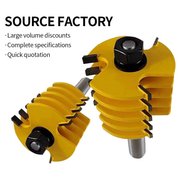 8mm 12mm 1/2 Inch Shank Wood Milling Cutter 3 Teeth Adjustable Finger Joint Router Bits Tenon Tool for Woodworking Tools