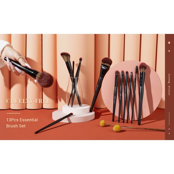 Jessup 13pcs Makeup Brushes Big Powder Foundation Highlighter Concealer Contour Precision Eyeliner Brush T300