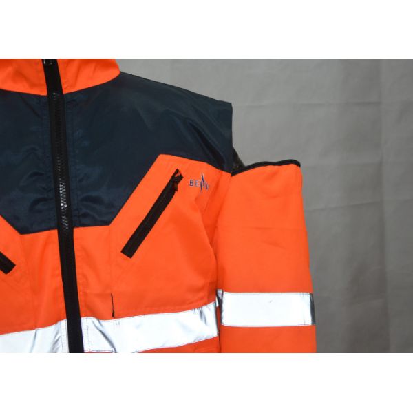 High Visible Mens Winter Work Clothes Pilot Jacket With Fake Fur Padded