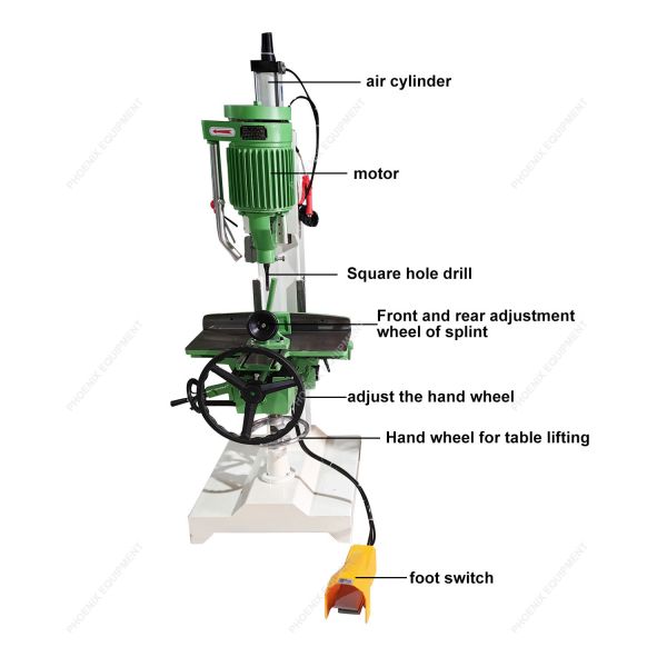 110mm Max. Mortise Depth Woodworking Tenoning Machine for Square Drilling Solutions