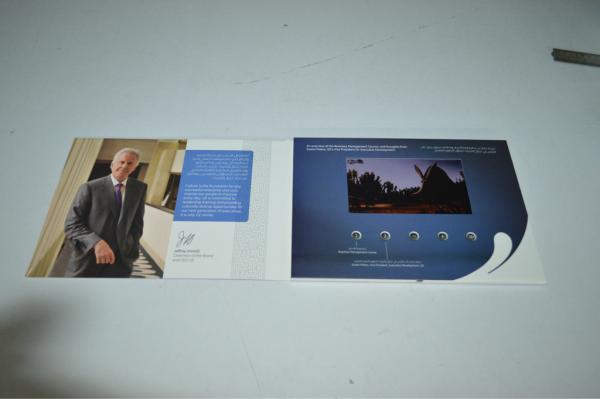 2016 meilleur cadeau d'affaires 7 pouces écran vidéo brochure vidéo livre de marchandisage livret promotionnel