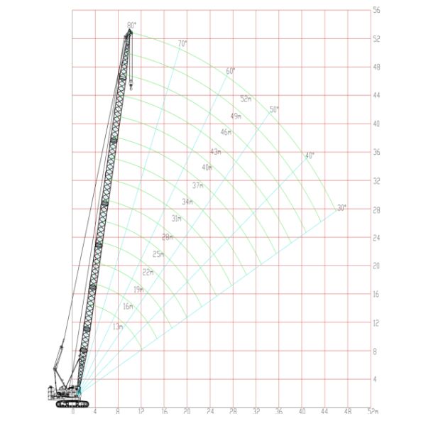55 Ton Used Crawler Crane XCMG 13m-52m Long Boom XGC55 Crawler Crane