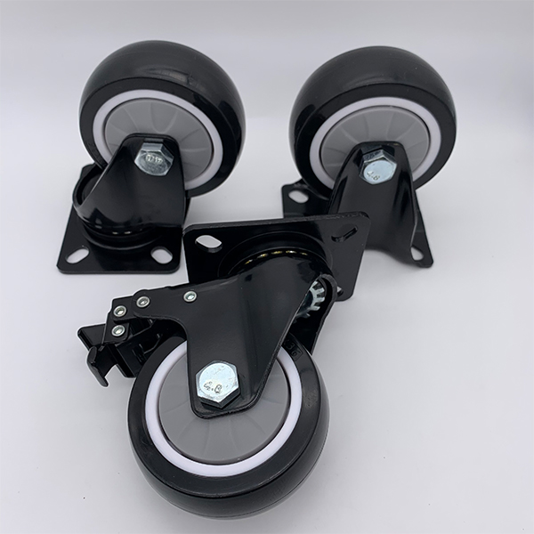 Рицинус плиты верхней части TPE 8 дюймов сверхмощный черный промышленный с тормозом