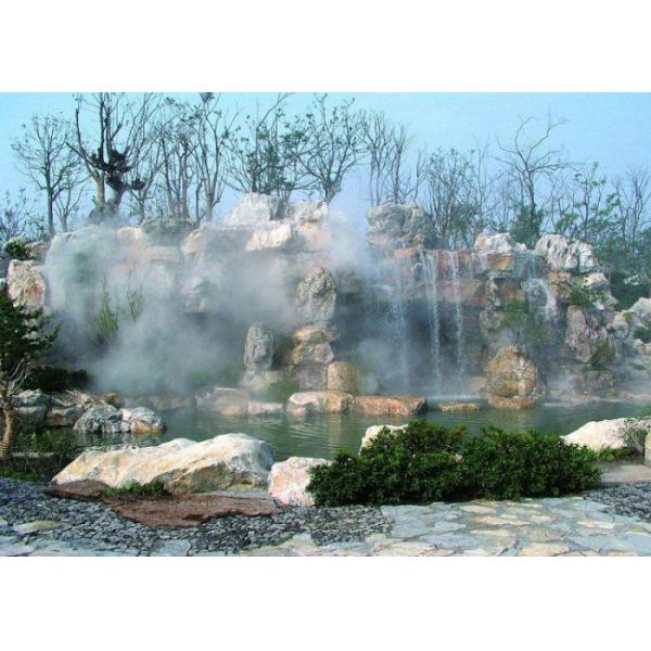 Smoking Fog Mist Landscape Water Fountain , Small Garden Fake Water Fountain